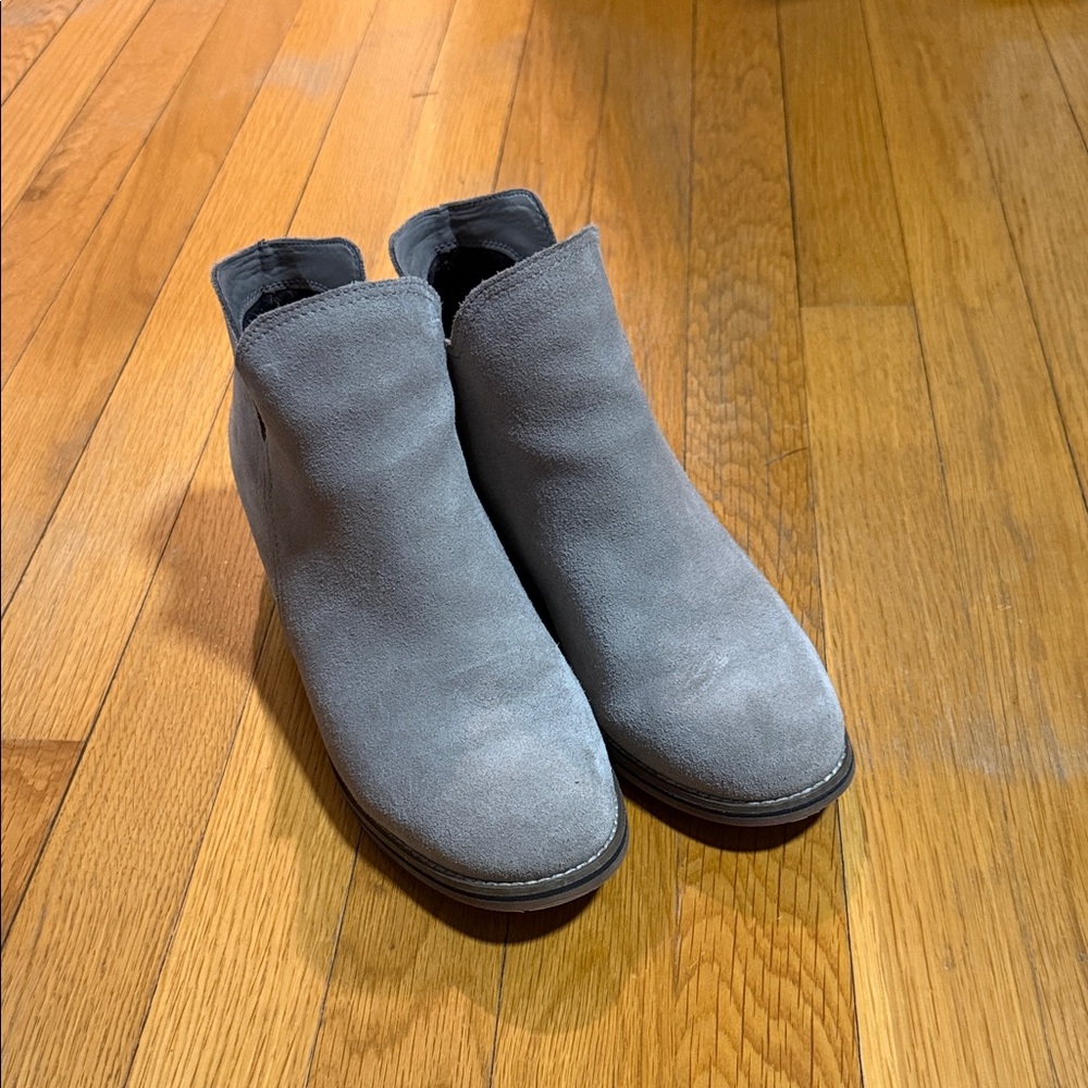 Gray Suede Ankle Boots